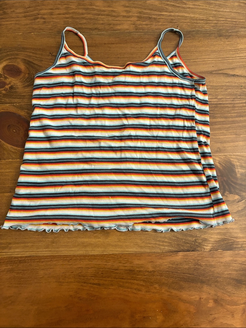 Striped Button-Front Tank Top in Multi-Color - Picture 3 of 3